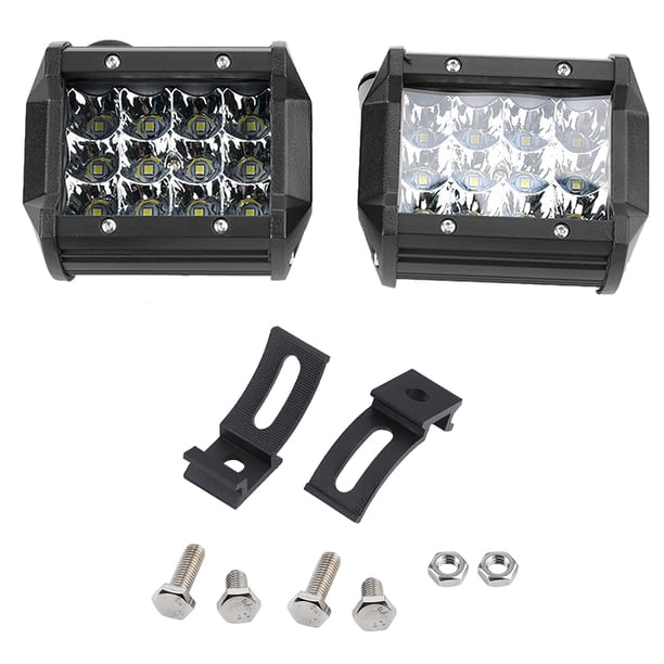 Barra de luces LED de trabajo universal de 4 pulgadas y 4 filas, 36 W, para conducción, modificación de coche y camión, 1 par