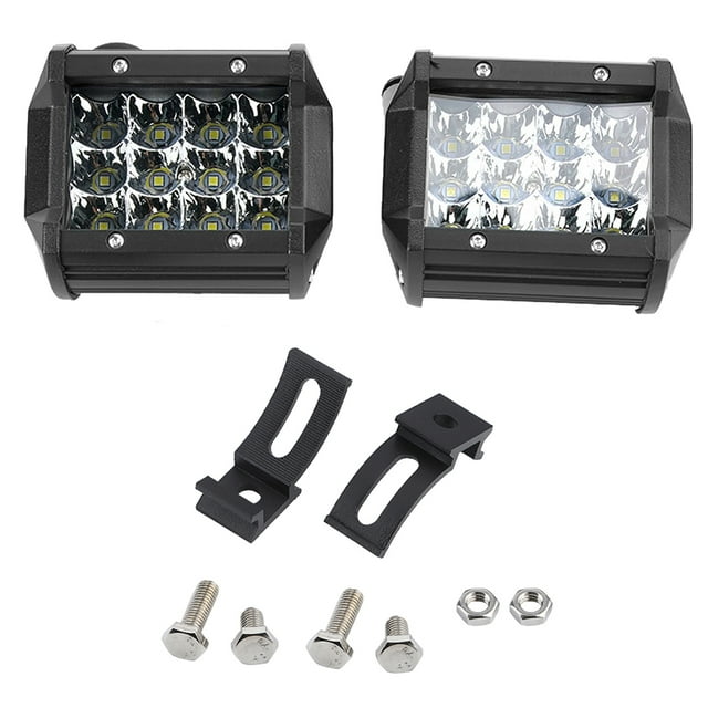 Barra de luces LED de trabajo universal de 4 pulgadas y 4 filas, 36 W, para conducción, modificación de coche y camión, 1 par