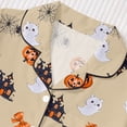 thumbnail image 5 of JIAYUE Girl Kids Pajamas Leisure Halloween Pattern Printed With Notched Collar Short Sleeve Tops And Shorts For Home Wear Cozy For Lightweight And Breathable Comfort Sleepwear,7-8 Years, 5 of 9