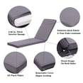 thumbnail image 4 of Unique Choice 2-pcs Set 74.4"L x 22.05"W Chaise Lounge Chair Cushion,Outdoor Indoor Patio Polyester Chair Cushion,Color Gray, 4 of 6