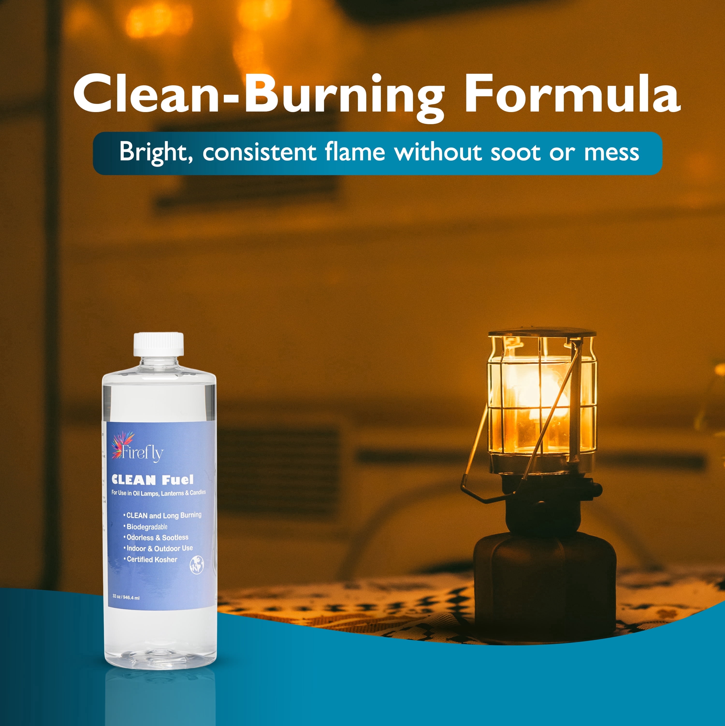 Firefly Clean Lamp Oil, Odorless & Smokeless, 32 oz