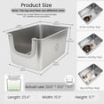 thumbnail image 3 of KPWACD Stainless Steel Litter Box Extra Large 11.7" High Sides Metal Litter Box, 3 of 9