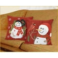 thumbnail image 2 of Violet Linen Seasonal Cardinal Decorative Appliqued Embroidered Christmas Cushion Cover, 18" x 18", Cardinal Design, 2 of 2