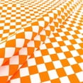 thumbnail image 3 of Poplin Fabric Cotton Checkered Print Hypoallergenic 60 Inches By The Yard For Sewing Shirts, Blouses, Button Downs, Table Covers, Racing Flags, Linings, & More - White / Orange (1 Yard), 3 of 4