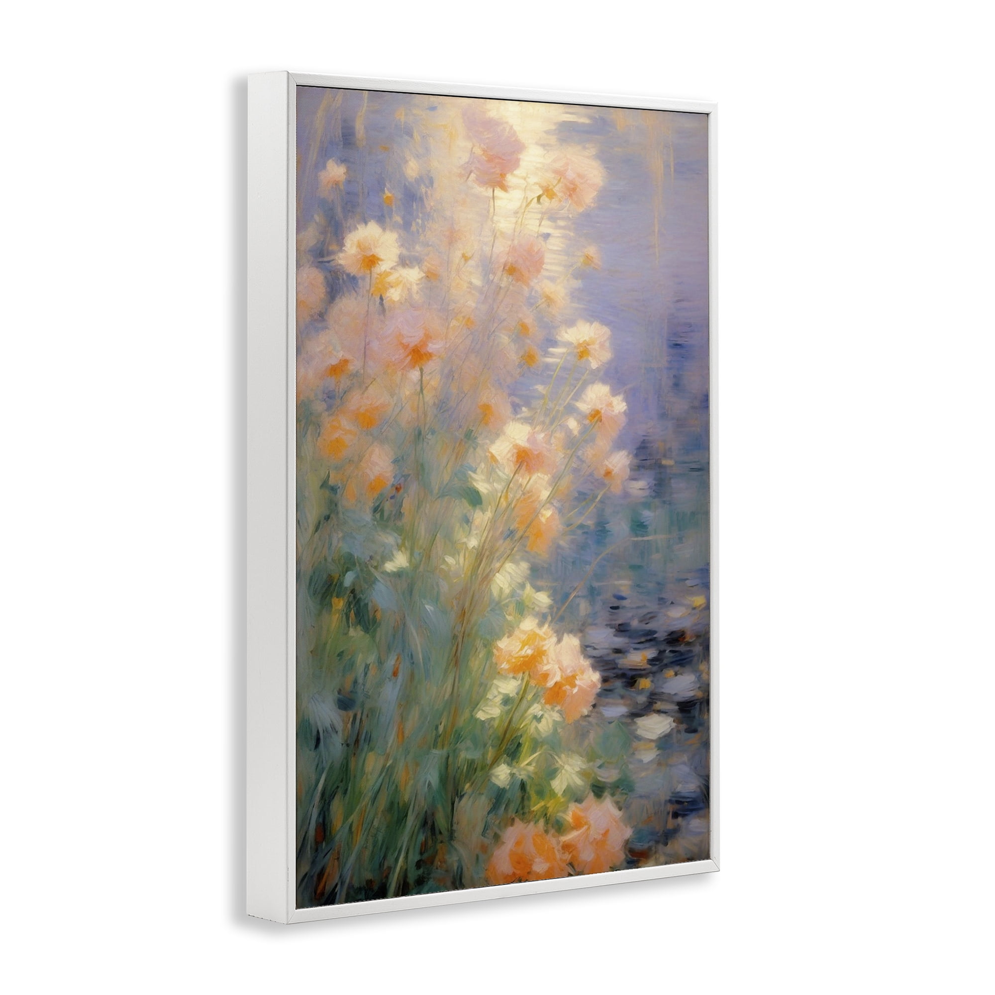 Stupell Industries Sunlit Pastel Blossoms Impression White Framed Giclee Art, design by Angie Hawke