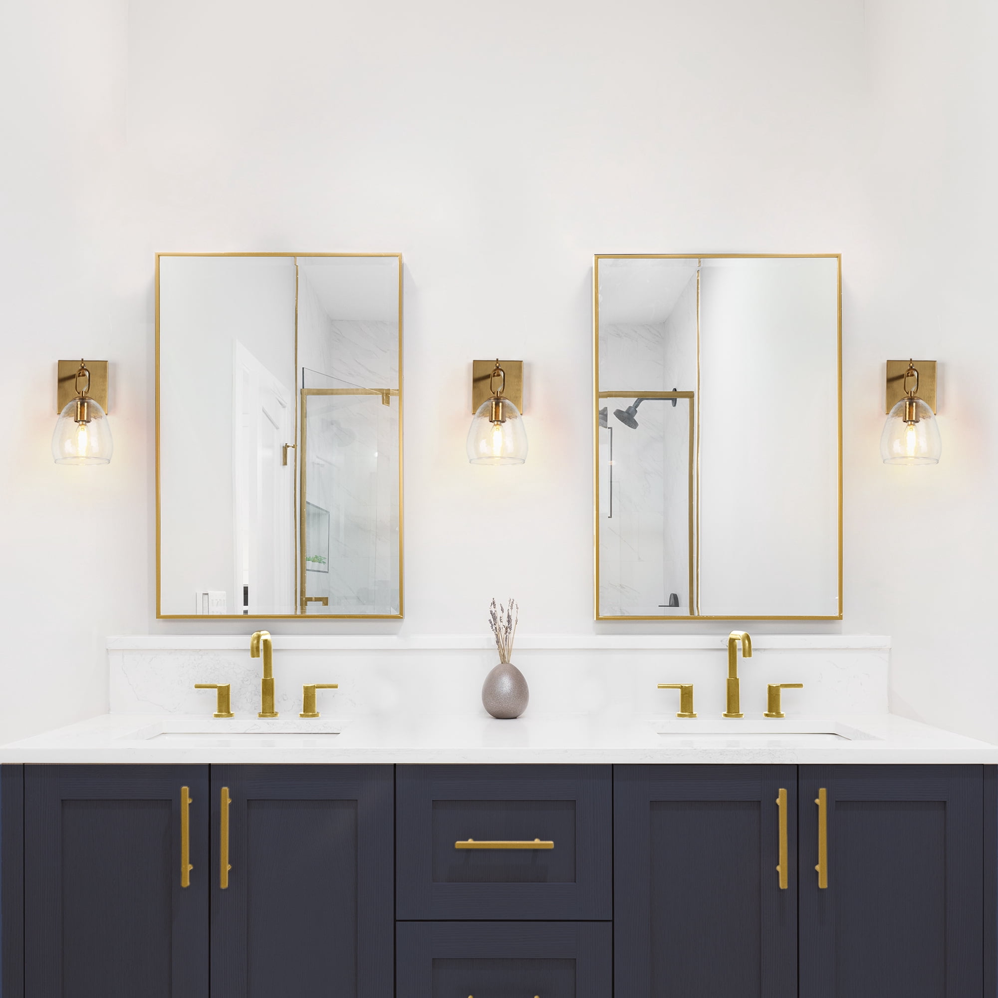 LNC Blobfish 5.1-in W 1-Light Polished Gold Modern/Contemporary LED Wall Sconce