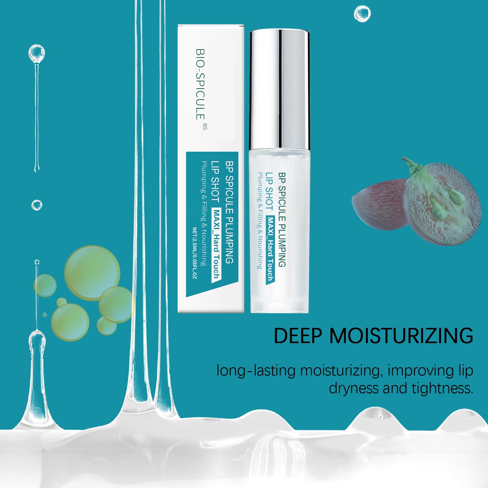 Alvantor Moisturizing Lip Oil with Hyaluronic Acid for Dry Lips, Glassy Shine Daily Care, 0.08fl.oz