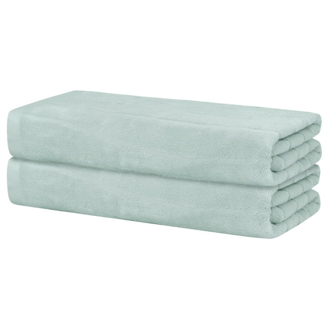 Toalla de ba?o de 2 piezas REGALWOVEN de secado rápido, suave, ligera y altamente absorbente, color azul 28' x 56'
