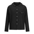 thumbnail image 4 of ZCFZJW Men's Long Sleeve Button Down Shirts Casual Big and Tall Regular Fit Solid Color Cotton Linen Shirts Untucked Beach Shirt with Pockets Black XXXL, 4 of 6