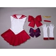 thumbnail image 3 of Disfraz de Sailor Mars Hino Rei para cosplay, vestido, guantes, lazos, traje rojo, peluca, mp000570, 3 of 5