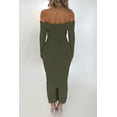 thumbnail image 2 of Vestido PRETTYGARDEN para mujer, maxi con hombros descubiertos, fruncido y abertura - Talle S, 2 of 8
