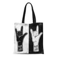 thumbnail image 1 of SIDONKU Canvas Tote Bag Hand Rock Festival and Roll Sign Band Metal Music Reusable Shoulder Grocery Shopping Bags Handbag, 1 of 1