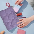 thumbnail image 6 of Beautynvta Makeup Bag for Woolen Quilted Coin Purse Mini Lightweight Portable Cosmetic Storage Bag for Shopping, Commuting, and Travel, Purple, 6 of 8