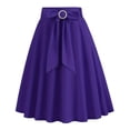 thumbnail image 4 of POIUYTR Womens Casual A-Line Skirts Summer Pleated High Waist Flowy Midi Skirt Business Vintage Bowkot Skirts, 4 of 5