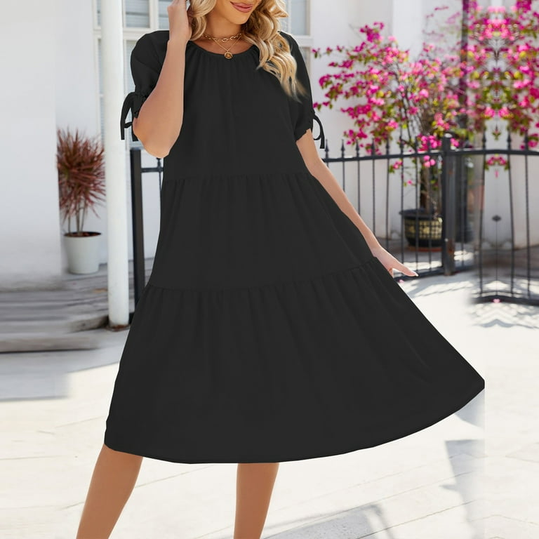 knee length dresses for ladies Thanh Ca Sleeveless Midi Racerback Tent Dress main image 0