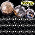 thumbnail image 2 of Bolas de adornos navideños rellenables de plástico transparente para manualidades, bolas huecas para bodas, fiestas, árboles de Navidad, regalos colgantes, decoración, 2 of 5