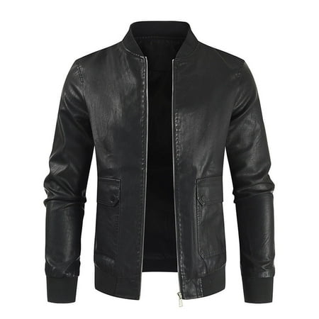 

Newest New Fashionable Casual Leather Jacket With Zipper Casual Top Long Sleeve Hoodless Casual Outwear & Jackets