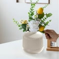 thumbnail image 4 of JeashCHAT Unbreakable Plastic Vase Decorative Flower Vase for Home Office Patio, Modern Geometric Small Vase for Bedroom Living Room Kitchen Table Centerpiece, White, 4 of 7
