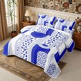 thumbnail image 3 of Manfei Minimalist Floral Stripes Quilt King 3 Pieces,Vintage Aesthetics King Coverlet Set,1 Bedspread and 2 Pillowcases, 3 of 7