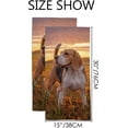 thumbnail image 3 of Absorbent Soft Hand Fingertip Towels, 2 Pcs Face Bath Towels Set Portrait of A Beagle Dog Washcloths for Bathroom Hotel Kitchen, 30"x15", 3 of 6