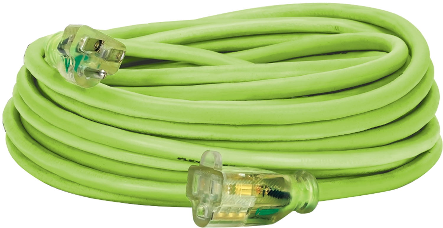 Flexzilla 100 Ft Indoor & Outdoor Lighted Plug Pro Extension Cord, 14/3