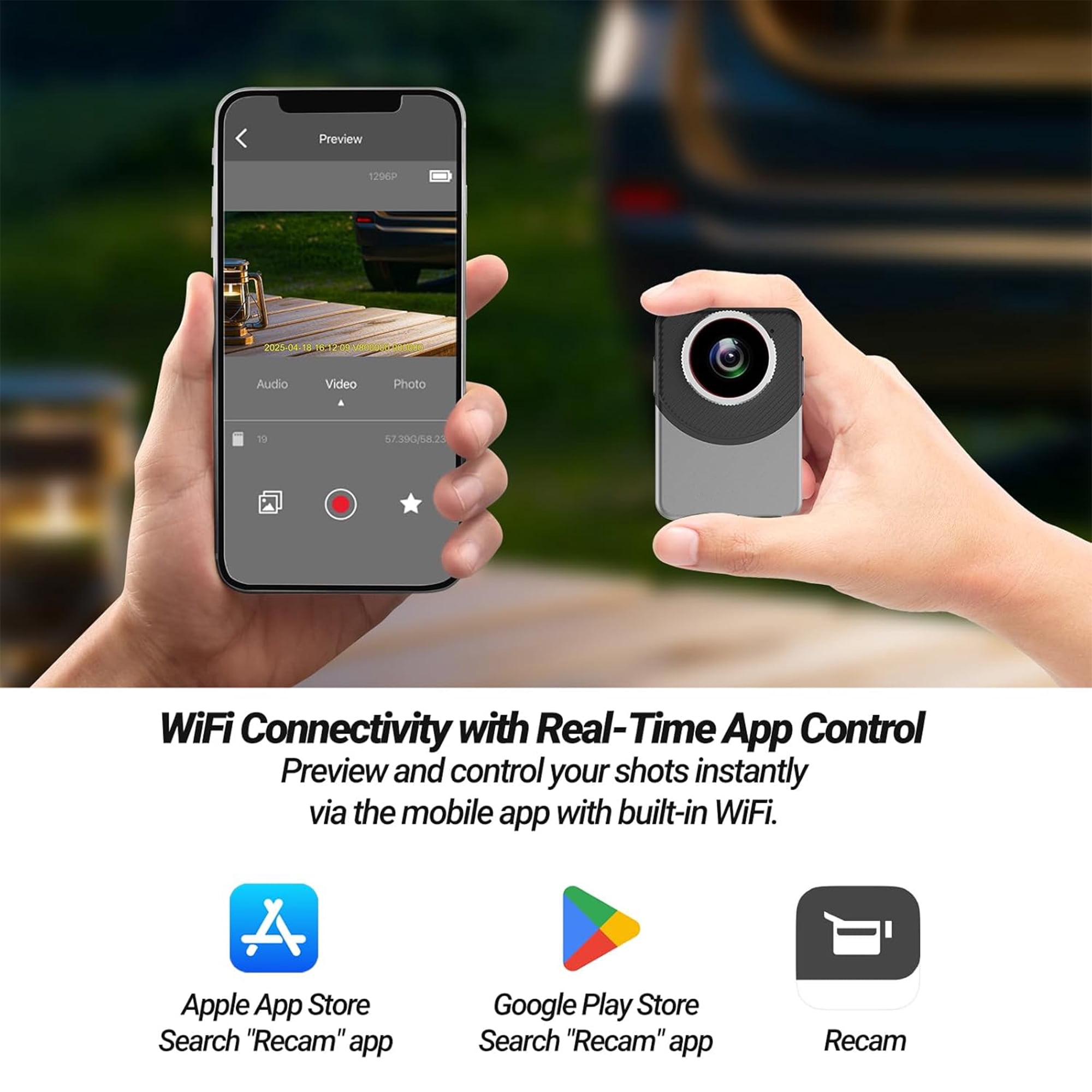Action Camera, Pocket Camcorder, Video Recorder, 1296P Mini Body Camera, Waterproof, Stabilization, Wide FOV Wearable Portable Vlogging Camera for Vlogging,Travel,Sport,Helmet Mount