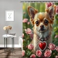 thumbnail image 3 of RKSupls Shower Curtain, Cute Chihuahua with Heart Pendant Waterproof Polyester Shower Curtain with Hooks for Chic Elegant Home Bathtub Bathroom Decor Washable Curtains, 3 of 5