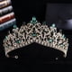 thumbnail image 1 of Zhuge Tiara de boda para novia, diadema de princesa, corona nupcial, joyería para el cabello con diamantes de imitación de cristal, decoración para novia, cumpleaños, graduación, boda (verde), 1 of 4