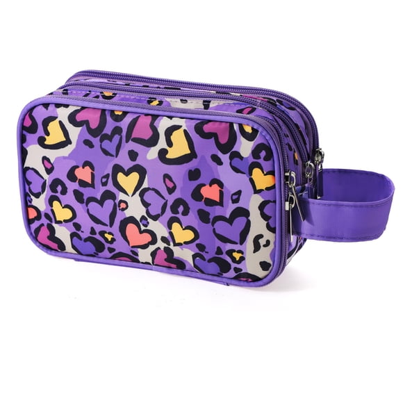 Neceser Vipdeal Kids para niñas, impermeable, leopardo, color morado