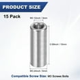 thumbnail image 3 of Uxcell 15PCS Espaciadores de Aluminio M3 3mm ID x 6mm OD x 15mm L Espaciador Metálico Redondo para Tornillos y Pernos, 3 of 6