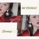 thumbnail image 4 of Large Sunburst Pearl Drop Earrings Studs Exquisite Pearl Dangle Earrings for Women Girls, 4 of 4