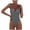 Gray, variant on Efsteb Women Swimsuits Monokini Clearance Solid Color Tummy Control One Piece Swimsuit Slim Bathing Suits Swimwear Beachwear Black L