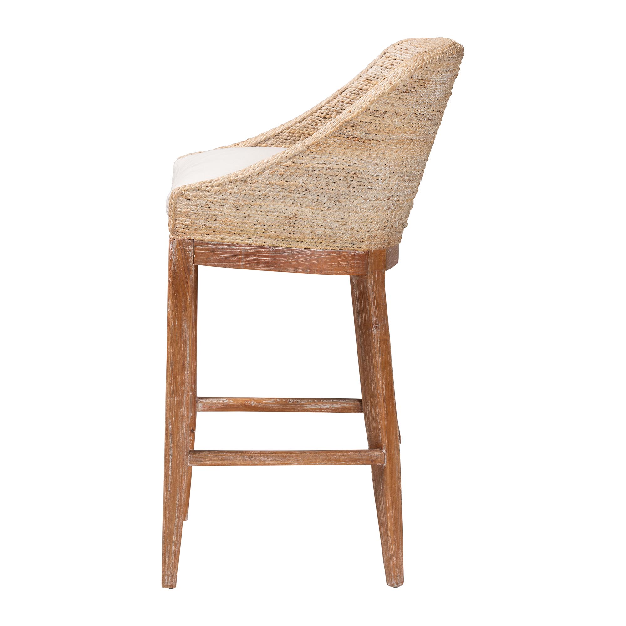 bali & pari Jasper Boho Bar Stool, Bar Height, White Wash