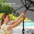 thumbnail image 6 of ACEGOSES 7.5ft LED Solar Outdoor Patio Market Table Umbrella with Polyester Canopy for Garden,Yard and Poolside, Gray, 6 of 9