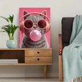 thumbnail image 5 of UXIEQU Cool Cat Bubble Gum Headphones Canvas Wall Art 15.75x11.81 Inches, 5 of 8