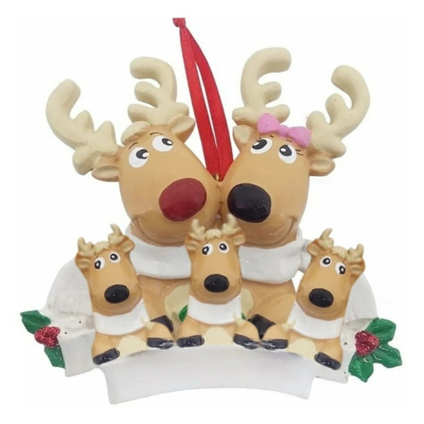 Árbol De Navidad Personalizado Ciervo Reno Versión Familiar Colgante 2021 Adorno De Regalo De Invierno Methold HA044215-06