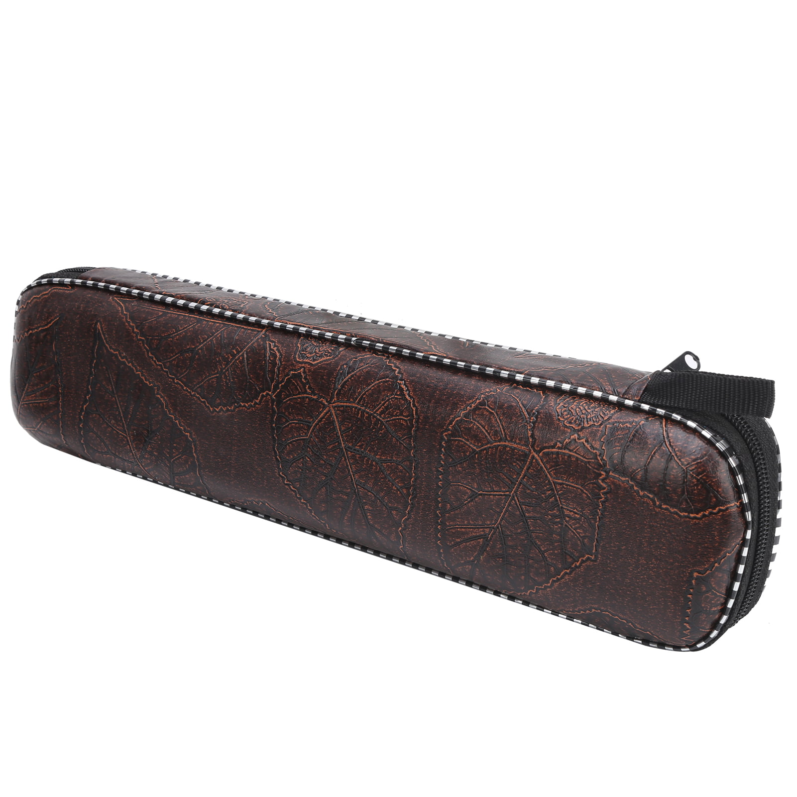 Dizi Flute Cloth Flûte Box 2‑Section Zipper Imitation Leather for F‑Key Bamboo Flute Étui pour flûte 