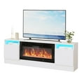 thumbnail image 1 of GloryStar TV Stand for 75 Inch TV, Modern Chic Entertainment Center with LED Lights and Storage, TV Console Media Cabinets for Living Room/Farmhouse/Apartment, Simple & Light Luxury Design, 1 of 8