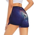 thumbnail image 3 of Bixox Women's Planets Stars And Galaxies pattern 2 in 1 Running Shorts - Lightweight Athletic Workout Gym Yoga Shorts Liner with Pockets - XX-Large, 3 of 5