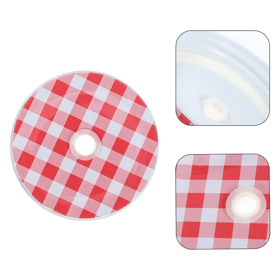 ELAYARD 6-Pack Jar Metal Straw Lid Replacement with Straw Hole for Canning and Drinking