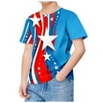 thumbnail image 4 of Gubotare T Shirts for Kids Boys 4th of July Shirts American Flag T-Shirts Kids Patriotic Independence Day Memorial Day Tops Tees 6T 7T,Light Blue 6-7 Years, 4 of 4