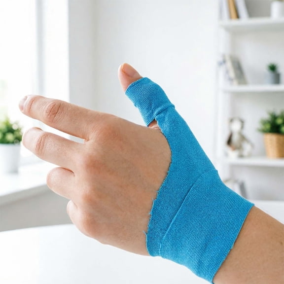 Blue Precut Thumb Tape 40 Pcs, Kinesiology Tape for Wrist and Thumb Support, Breathable Athletic Tape for Sports, Elastic Tape for Joints and Muscle Support, Precut Sports Tape for Daily Use