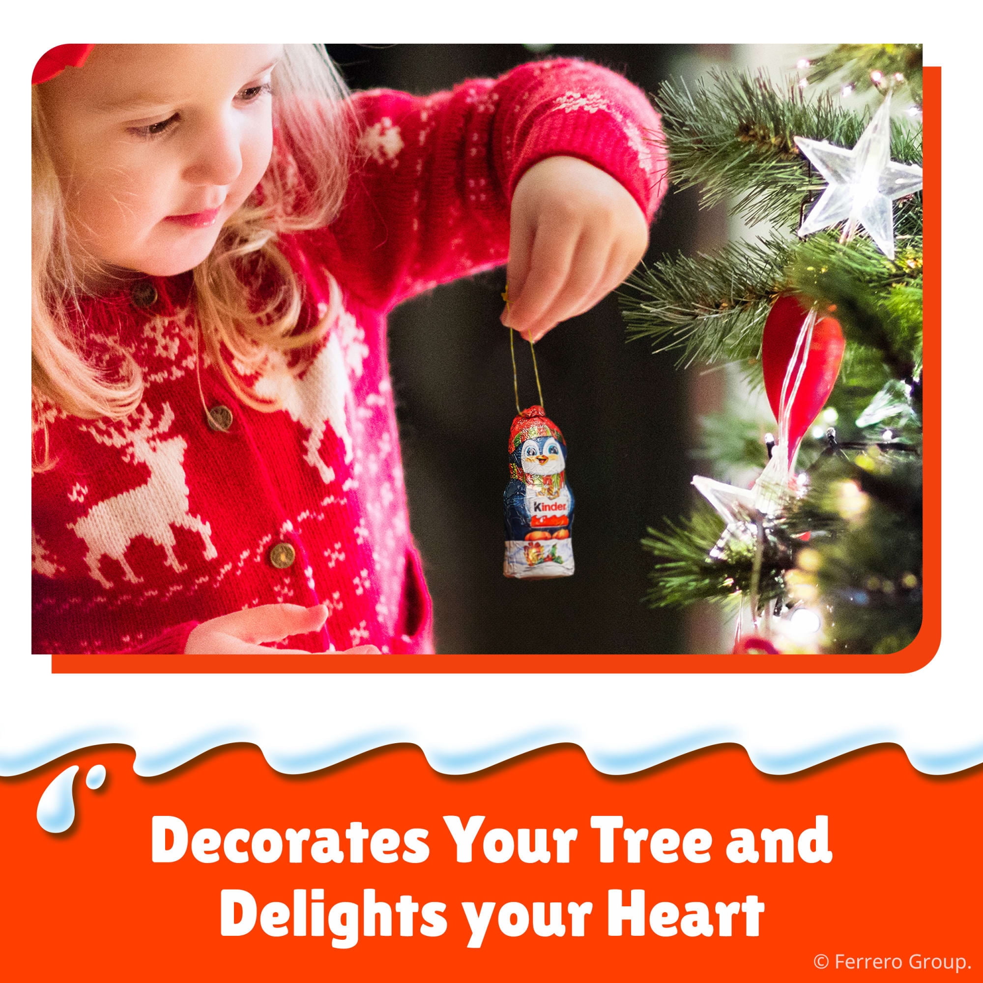 (2 pack) Kinder Chocolate, Hollow Ornament, Creamy Milk Chocolate, Christmas Chocolate Santa, Holiday Gift for All, 3 Count, 1.58 oz