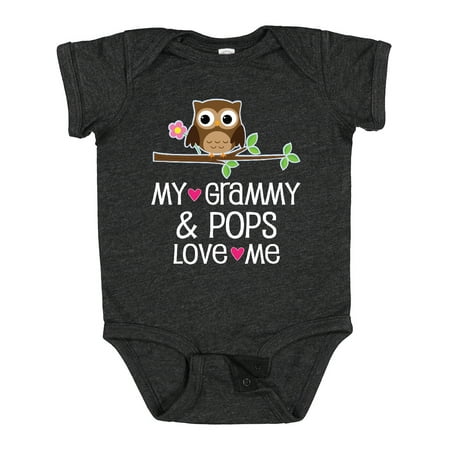 

Inktastic Grammy and Pops Love Me Owl Gift Baby Girl Bodysuit