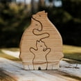 thumbnail image 4 of Cheers.US Wooden Puzzle Figurine, Cute Animal Family Day Gift Beautiful Animal Figurine Bear Decor, Wooden Desktop Ornament Mother and Child Crafts Wood Elephant Statue for Mother's Day, 4 of 7