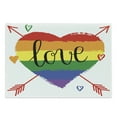 thumbnail image 1 of Pride Cutting Board, Hand Drawn Rainbow Heart Arrows and Doodles Love Word Homosexuality Special Day, Decorative Tempered Glass Cutting and Serving Board, Large Size, Multicolor, by Ambesonne, 1 of 1