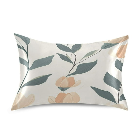 Pastel Flower Stems Satin Pillowcase 20''x26'' Double-Sided Print Soft Wrinkle Resistant