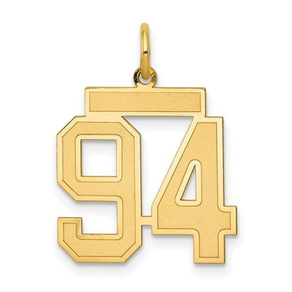 Finest Gold 14K Satin Number 94 Charm Pendant, Yellow - Medium