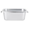 thumbnail image 3 of 1pcs Bassin en Acier Inoxydable pour Buffet, Assiettes, Casseroles, Plateau, Support de Plats, Conteneur Alimentaire Carré, 3 of 5