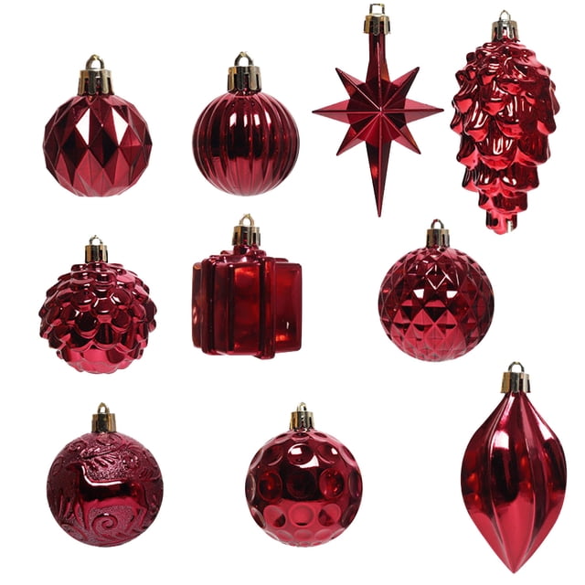 12PCS Christmas Tree Ornament Pendant Party Supplies Tree Hanging Plastic Ball